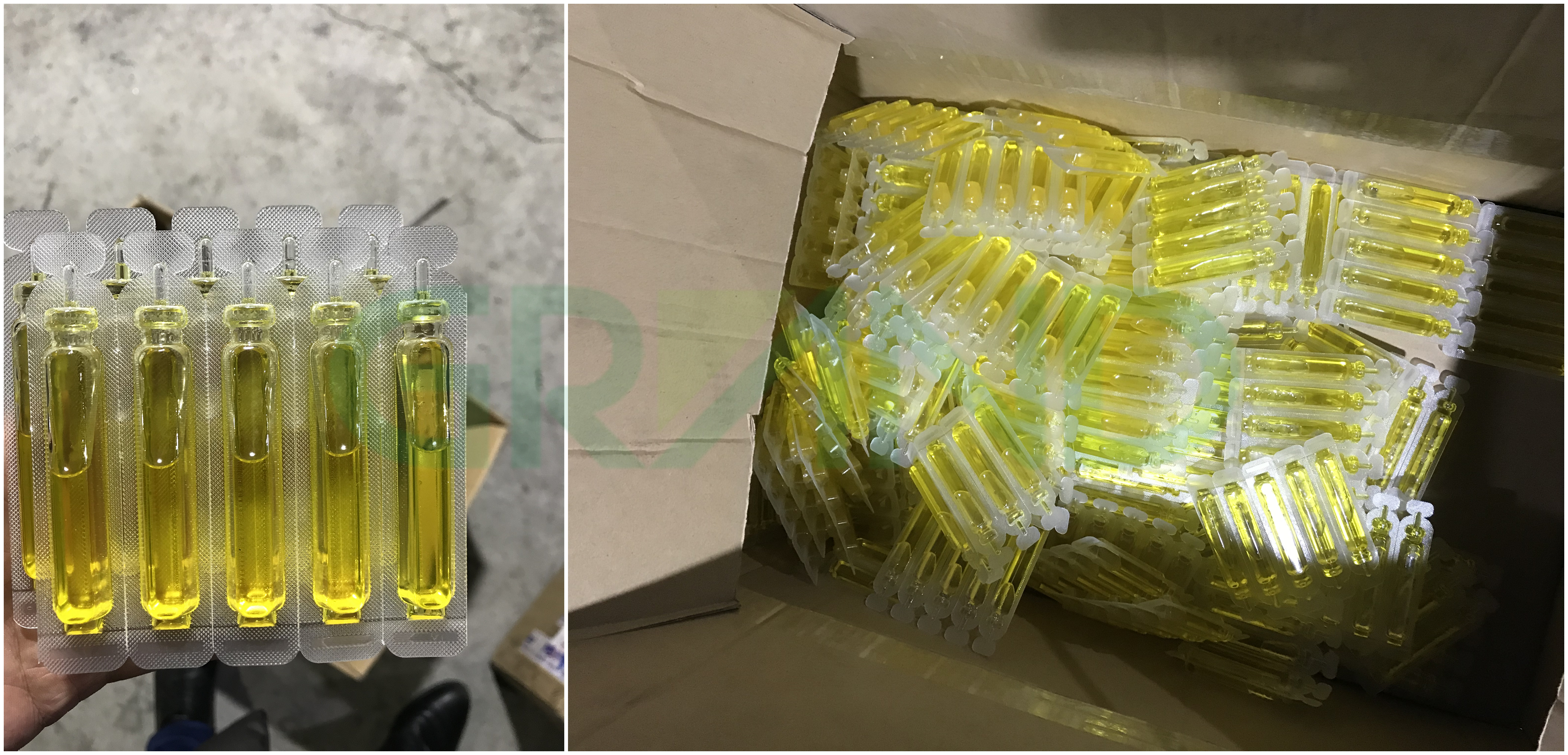 Argentina --- Uji cairan deodorizer pada mesin pengisian dosis mono
