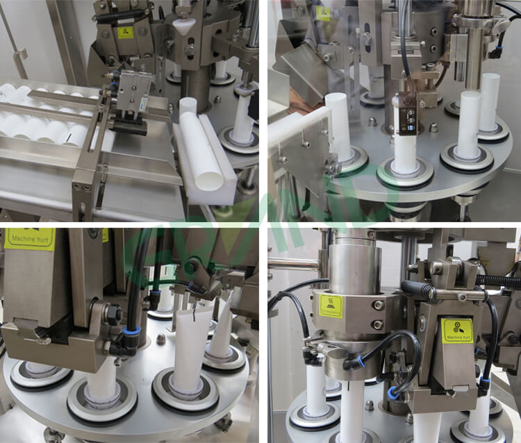 detail mesin penyegelan tabung logam