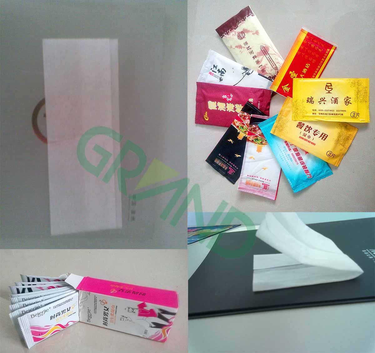 Sampel mesin pengepakan jaringan basah tunggal otomatis